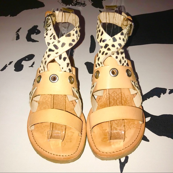 Bull Boxer Shoes Bully Boxer Leather Gladiator Style Print Sandals